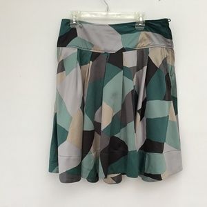 Teal Black and Tan slightly pleated H&M Skirt